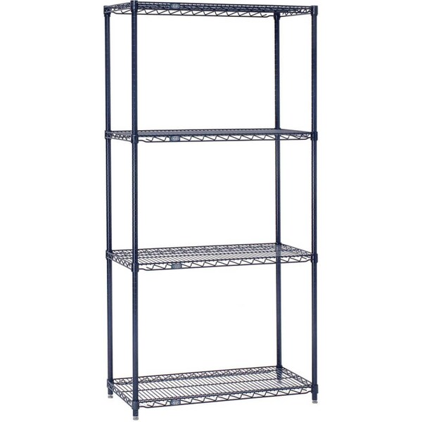 Nexel 5 Tier Wire Shelving Starter Unit, 24W x 24D x 74H 24247N5 - main